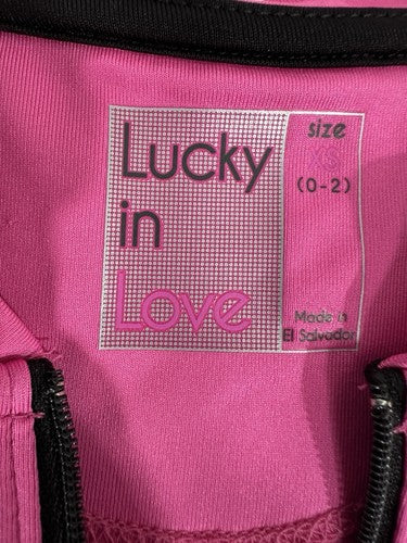 Lucky In Love XS Top Vaportex Pink 1/2 Zip Womens Sleeveless NWT
