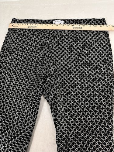Liz Claiborne Emma Ankle Pants Size 16 Black White Geometric Print Womens