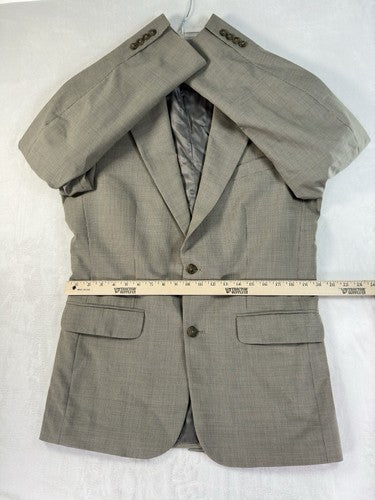 Lands End Blazer 40R Wool Brown Tan Houndstooth Jacket Mens