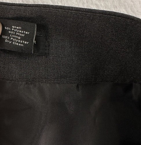 Ann Taylor Skirt 4 Summer Weight Wool Gray Pencil Read Zip Knee Length Lined