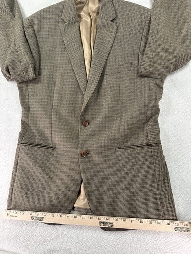 Lauren Ralph Lauren Blazer 40R Men’s Brown Tan Houndstooth Suit Jacket 2 Button