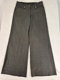 Express Editor Size 4 Dress Pants Gray Windowpane Plaid Big Button Womens