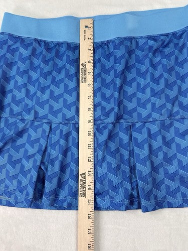 Sport Haley Tennis Skort XL Blue Geometric Print Womens Pockets Skirt W/ Shorts