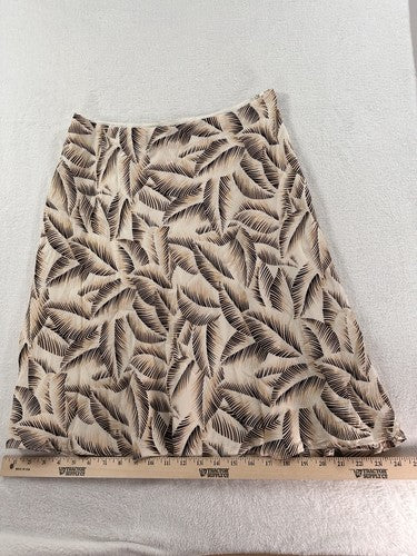 Ann Taylor Silk Skirt Size 4 Lined Tropical Print Knee Length A Line