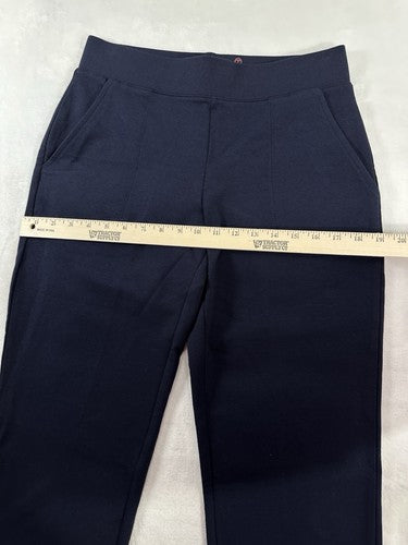 T By Talbots XS Modal French Terry Relaxed Capri Pants Navy Blue Womens Knit