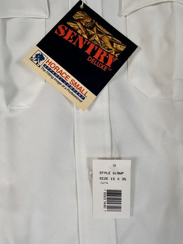 Horace Small Sentry Deluxe Shirt 15 35 Men’s White Uniform Long Sleeve NEW