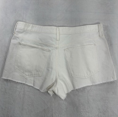 Madewell Relaxed Denim Shorts 33 White Cut Off Jean 3” Inseam Womens NWT