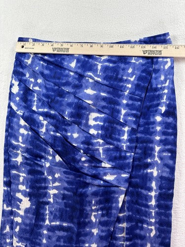 Eva Franco Anthropologie Skirt Size 6 Areca Blue Tie Dye Pencil Knee Length