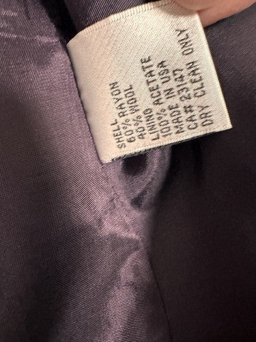 Vintage Talbots Size 4 Navy Blue Blazer Wool Blend 3 Button Lined Womens