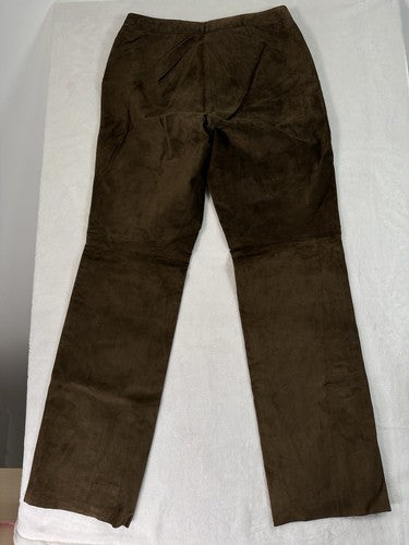 Vintage Inc international Concepts Brown Suede Leather Pants Womens 10 Lined