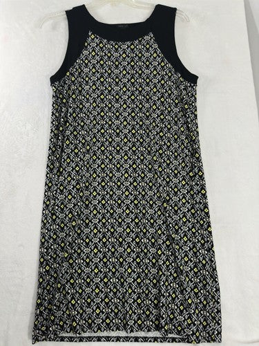 J Jill Medium Dress Sleeveless Wearever Collection Black Abstract Floral Print