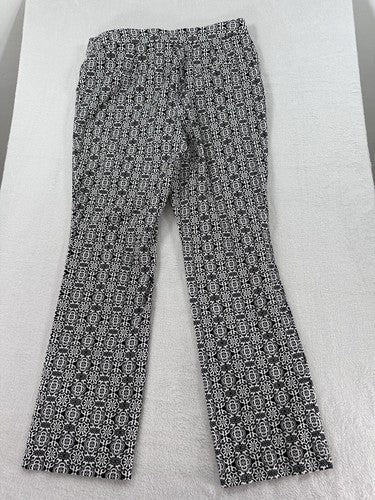 Chicos Pants Size 0.5 US 6 Black White Print Straight Leg Ankle Womens