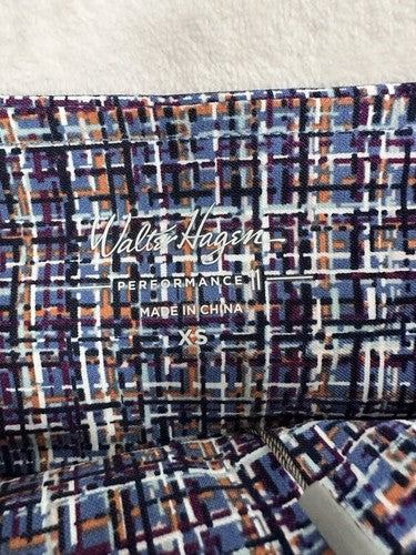 Walter Hagen 17” Golf Skort XS Pull On Sculpt Blue Tweed Print Womens NWT