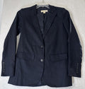 Michael Kors Jacket Size 4 100% Linen Blazer Navy Blue 2 Button Womens