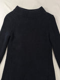 Talbots XS Sweater Navy Blue Thick Ribbed Cotton Mock Neck Womens