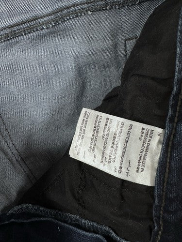 Charter Club Jeans 16 Lexington Straight Leg Faux Pearl Straight Dark Blue