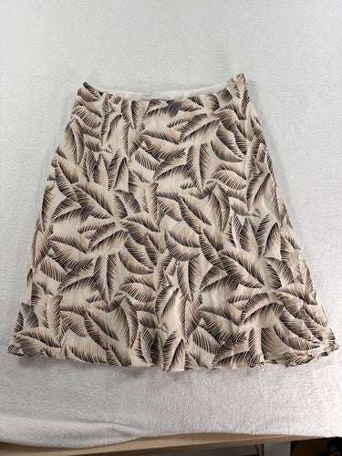 Ann Taylor Silk Skirt Size 4 Lined Tropical Print Knee Length A Line