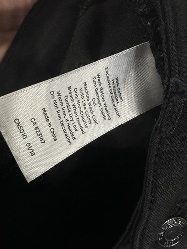 Talbots Size 2 High Rise Straight Crop Jeans Black Tassle Hem Womens Jean