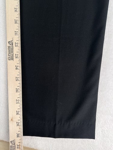 Lands End Pants Size 2 Black Stretch Flat Front Womens Straight Leg