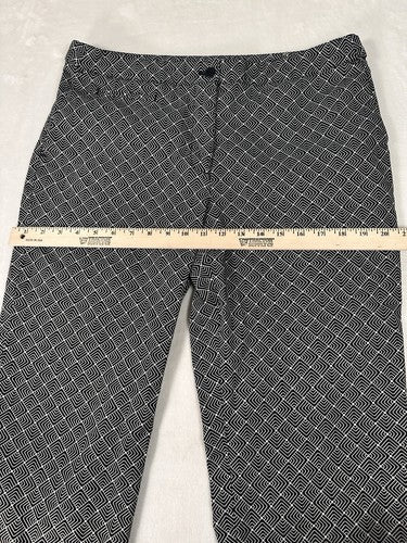 Liz Golf Capri Pants 14 Audra Black White Geometric Print Claiborne Womens