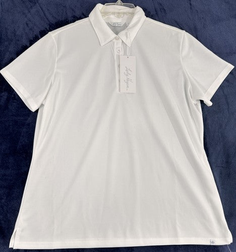 Lady Hagen Golf Shirt XXL 1X Womens White Pique Polo Short Sleeve NWT