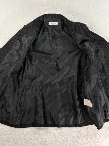 Portmans Australia Blazer US 10 AU 14 Pinstriped Black Womens Lined One Button