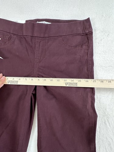 Nine West Heidi Pull On Jeans Pants Straight Leg 4 NWT Burgundy Womens