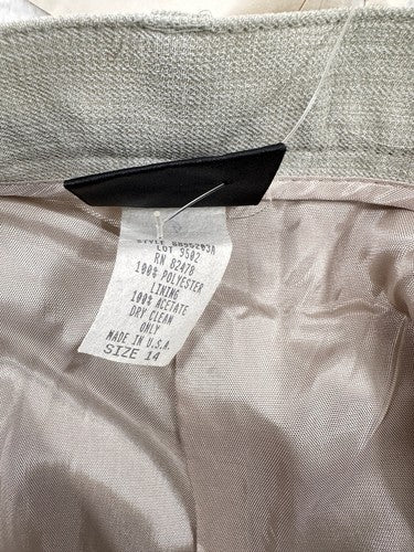 Vintage B Moss 90s Dress Pants 14 High Waist Pleated Tan Tags Made In USA Women