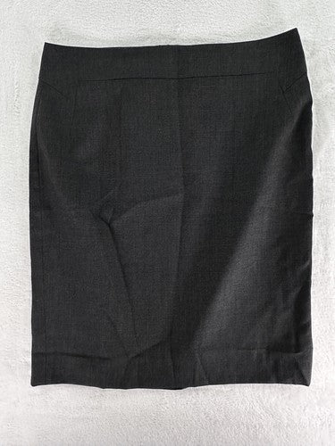 Ann Taylor Skirt 4 Summer Weight Wool Gray Pencil Read Zip Knee Length Lined