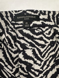 Banana Republic Sloan Pants 4S 4 Short Black White Zebra Stripe Womens