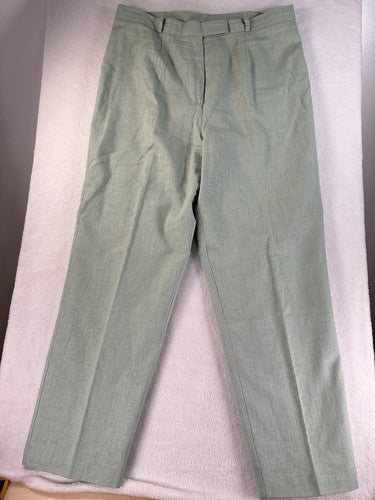 Vintage Linen Blend Dress Pants Size 18 Womens Pale Green Lined Jonathan Logan