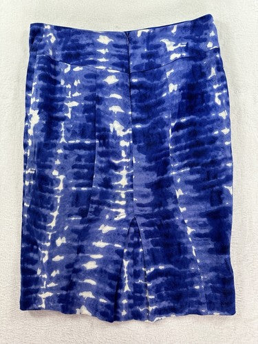 Eva Franco Anthropologie Skirt Size 6 Areca Blue Tie Dye Pencil Knee Length