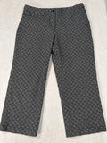 Liz Golf Capri Pants 14 Audra Black White Geometric Print Claiborne Womens