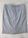 Talbots Skirt 2 Petite Blue White Striped Knee Length Cotton Stretch 2P Pencil