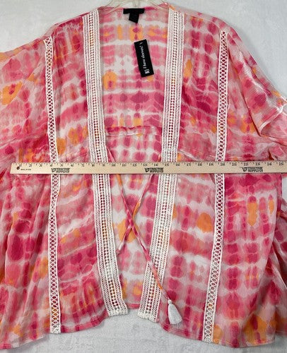 Steve Madden Swim Cover Up Swimsuit Robe Sleeves Lightweight Pink NWT