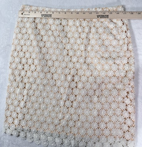 Talbots 10 Petite A-Line Skirt Floral Lace Overlay Knee Length Pink 10P