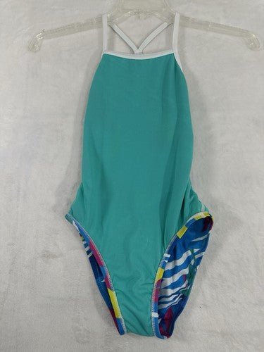 Speedo Womens 24 Endurance The One - 1 Piece Swimsuit Blue UPF 50 NWT