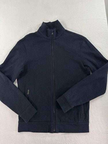Polo Ralph Lauren Jacket Small Men’s Navy Blue Herringbone 100% Cotton Jersey