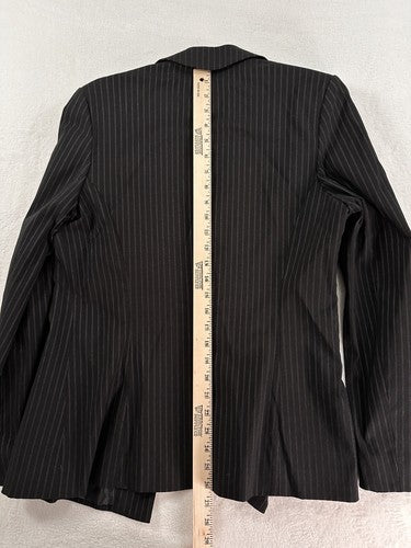Portmans Australia Blazer US 10 AU 14 Pinstriped Black Womens Lined One Button