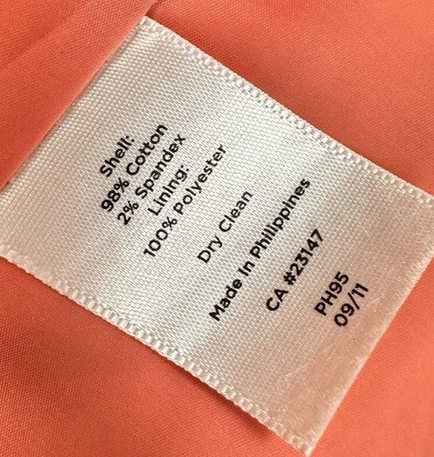 Talbots Pencil Skirt 8 Petite Pink Yellow Knee Length Lined 8P Womens Cotton