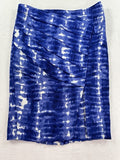 Eva Franco Anthropologie Skirt Size 6 Areca Blue Tie Dye Pencil Knee Length