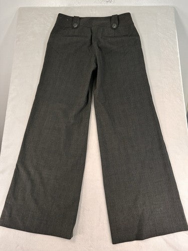 Express Editor Size 4 Dress Pants Gray Windowpane Plaid Big Button Womens