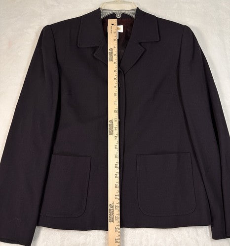 Vintage Talbots Size 4 Navy Blue Blazer Wool Blend 3 Button Lined Womens