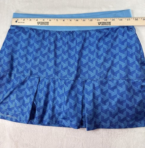 Sport Haley Tennis Skort XL Blue Geometric Print Womens Pockets Skirt W/ Shorts