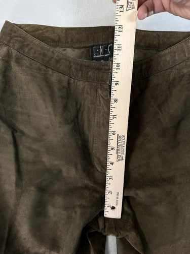 Vintage Inc international Concepts Brown Suede Leather Pants Womens 10 Lined