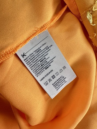 Scotch & Soda Dress Large Yellow Ruffled Swiss Dot Lined Short Womens NWT