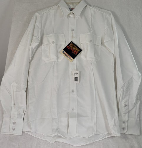 Horace Small Sentry Deluxe Shirt 15 35 Men’s White Uniform Long Sleeve NEW