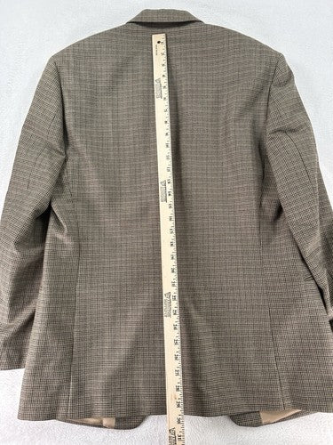Lauren Ralph Lauren Blazer 40R Men’s Brown Tan Houndstooth Suit Jacket 2 Button