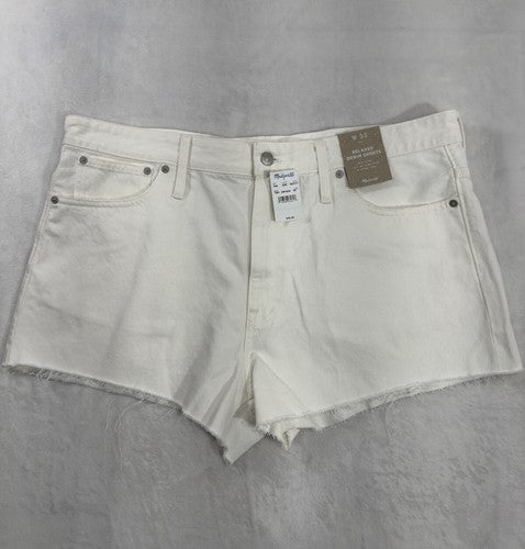 Madewell Relaxed Denim Shorts 32 White Cut Off Jean 3” Inseam Womens NWT