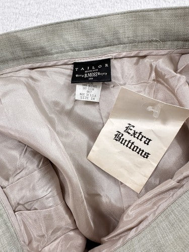 Vintage B Moss 90s Dress Pants 14 High Waist Pleated Tan Tags Made In USA Women